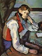 Paul Cezanne The Boy in the Red Waistcoat France oil painting reproduction
